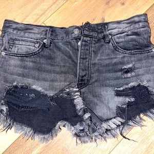 Free people distressed jean shorts
